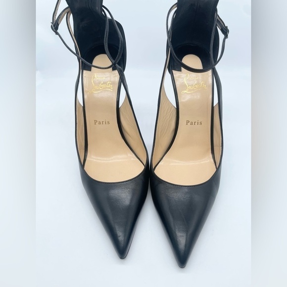 Christian Louboutin Black leather Mascara 100mm ankle strap pumps 41 - Picture 3 of 12